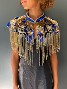 Exclusive Spring ODM Embroidery Sparkling Long Fringed Hand Beaded Breathable Eco-Friendly V-neck Women's <b>Poncho</b>/Capes - Product Image 6