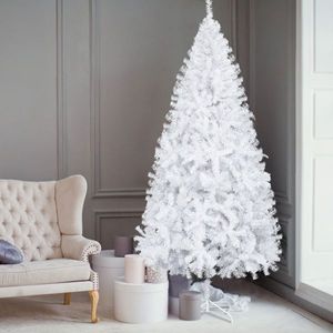 White 6 FT <b>Artificial</b> Christmas <b>Tree</b> with 800 <b>Branch</b> Tips and Durable Metal Stand - Product Image 3