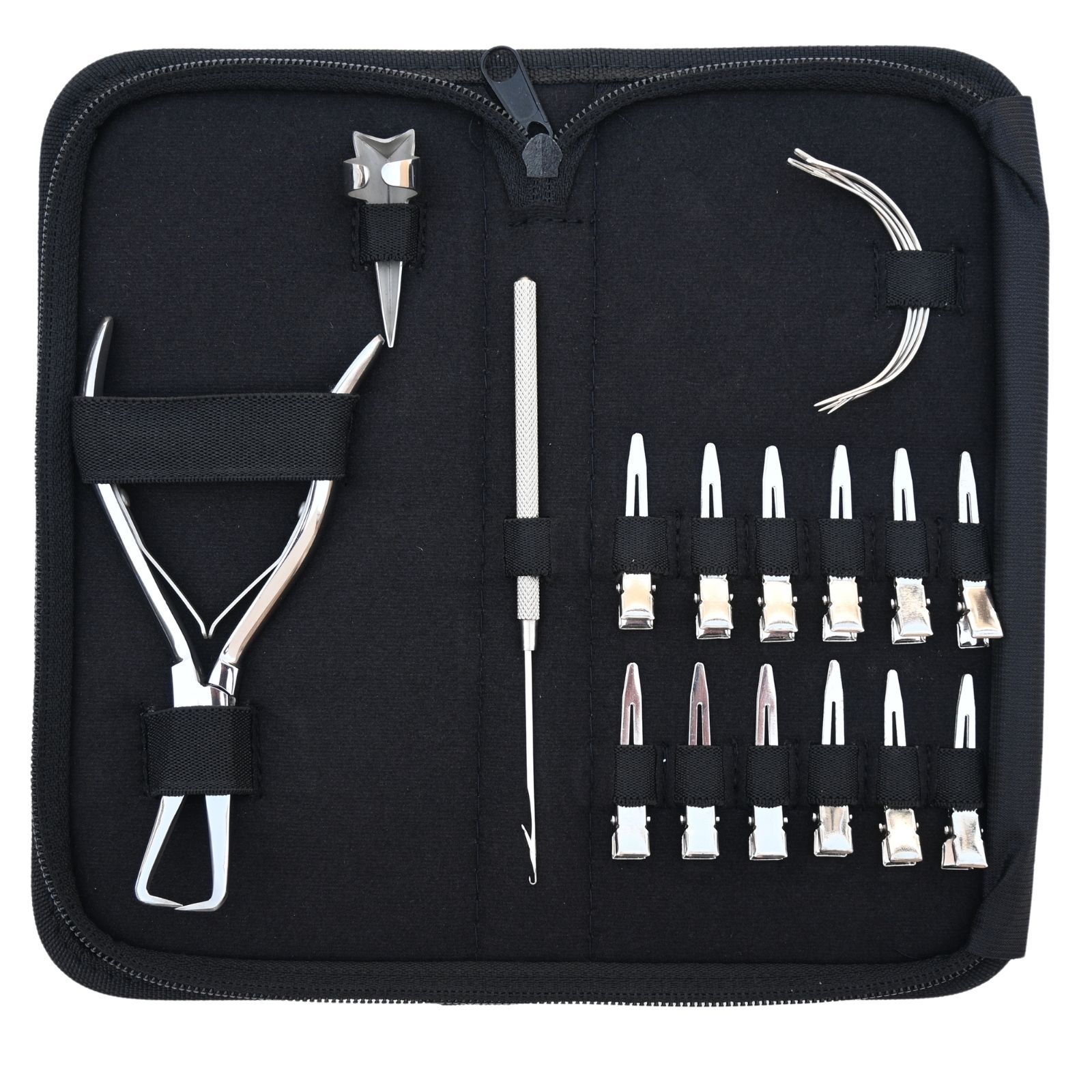 Kit de herramientas para extensiones de cabello plateado