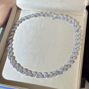 Collar de Cadena de Estrella de Moissanita con Corte Princesa de Lujo Estilo Hip Hop, Plata 925, Chapado en Plata, Unisex, Regalo de Boda, Uso Diario - Product Image 3