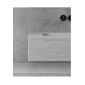 Lavabo de Baño Rectangular de Mármol para Encimera, Mueble de Madera, Diseño Moderno, Acabado Dorado, con Escurridor, 12L - Product Image 6