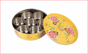 กล่องใส่เครื่องเทศสเตนเลสสตีลเพ้นท์ลายด้วยมือ - Product Image 3