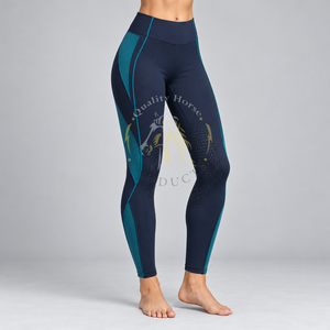 Pantalones de equitación para mujer diseñados con tela elástica, ajuste cómodo y costuras duraderas para el uso ecuestre diario. - Product Image 1