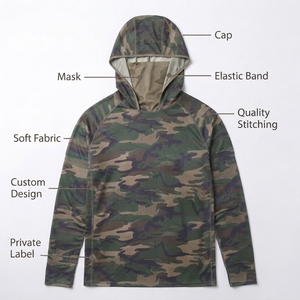 Sweat à capuche de pêche OEM à manches longues avec protection solaire et masque facial, maillot de pêche en sublimation, protection anti-UV à manches longues, vente en gros - Product Image 4