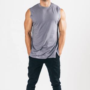 Camisetas sin mangas de algodón 100% de gimnasio para hombre, serigrafía personalizada, transpirable, sin mangas, estilo deportivo con decoración de insignia con logotipo para correr - Product Image 6