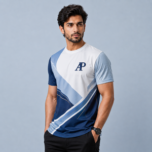 AP Men's Sporty Short Sleeve T-<b>Shirt</b> <b>Geometric</b> Pattern Sublimation Print Breathable Quick Dry Premium Quality Regular Fit O-Neck - Product Image 5