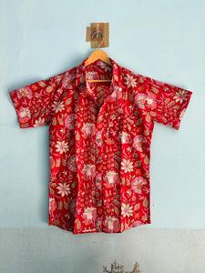 Camisa Casual de Verano Hecha a Mano, Transpirable y Ecológica para Hombre, 100% Algodón, Manga Corta, Estampado Floral, Cuello en V, Ropa de Playa - Product Image 5