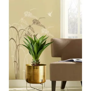 <b>Gold</b> Tone <b>Planter</b> with Removable Stand Round Decorative Plant Pot for Modern Home Decor Living Room Entryway & Botanical Display - Product Image 5