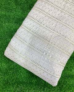 High Quality Sequin Embroidery Fabric 3D Floral Lace Fabric for Evening Dress Wedding Gown Garment - Product Image 3