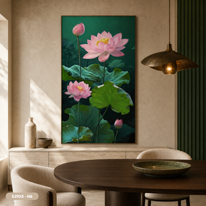 Peinture sur soie de fleurs de lotus peintes à la main HALO de qualité supérieure, art mural de paysage naturel, artisanat de décoration intérieure en provenance du Vietnam - Product Image 5