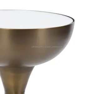 Mesa de Centro Portátil de Acero Inoxidable Hecha a Mano, Diseño Moderno Ovalado, Alta Calidad, Altura Ajustable para Sala de Estar - Product Image 4