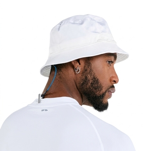 Wholesale White <b>Bucket</b> <b>Hat</b> Solid Color Cotton Unisex Casual Spring Summer Outdoor Wear 56-58CM - Product Image 4