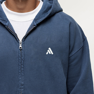 Sudadera con capucha y cremallera de alta calidad para hombre, 100% algodón, con lavado ácido, bordado personalizado de invierno, estilo streetwear, de Antique Fashion - Product Image 3
