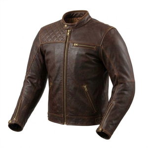 Chaqueta de Cuero con Logotipo Personalizado para Hombre, Chaqueta de Cuero PU de Lujo, Chaqueta de Motero Urbana, Chaqueta de Cuero de Manga Larga, Transpirable y Cómoda - Product Image 3