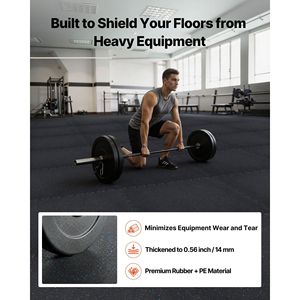 Set di 24 Tappetini Puzzle in Schiuma EVA ad Alta Densità 24 X 24 X 0,56, Pavimentazione Protettiva Interconnessa in Gomma Morbida per Fitness - Product Image 2