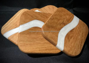 Posavasos promocional, lo último en posavasos de madera y resina de nogal, alfombrilla/almohadilla de resina de madera epoxi cuadrada y redonda personalizable - Product Image 5