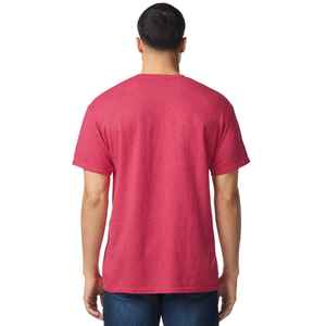 Camiseta para Hombre, Color Rojo Jaspeado, Personalizada, de Algodón, Manga Corta, Cuello Redondo, Ropa Casual, Prenda Lisa al por Mayor - Product Image 3
