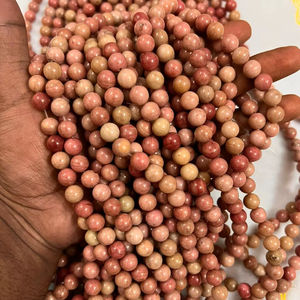 Perlas de 8mm, Perlas Redondas Naturales de Color Rosa, Pulimentadas a Mano para la Fabricación de Joyas, Pulseras, Collares, Amor, Feng Shui, Piedra Curativa, Venta al por Mayor - Product Image 1