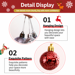 12 décorations de Noël en plastique multicolores de 4 cm pour suspendre, idéales pour la maison et les fêtes - Product Image 3