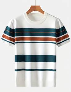 Camiseta Casual de Manga Corta para Hombre, Transpirable, de Punto, con Cuello Redondo, Logotipo en el Dobladillo Inferior, Corte Regular, Tejido de 320g - Product Image 1