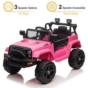 LEADZM Auto Elettrica per Bambini Jeep a Doppia Trazione 12V 4.5A.h Rosa con Telecomando 2.4G - Product Image 6