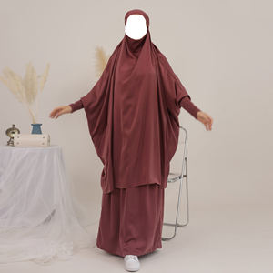 Venta al por mayor OEM Loriya Vestido Hijab Abaya para Mujer Talla Grande, Vestido Musulmán, Ropa Islámica Tradicional, Conjunto de 2 Piezas, Abaya para Oración - Product Image 3