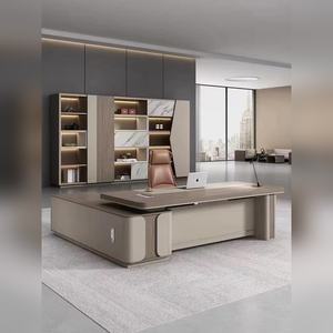 โต๊ะทำงานสำนักงานแบบโมดูลาร์ HPL ไม้อัด E1 กว้าง 2400 มม. พร้อมตู้เก็บของด้านหลังขนาด 2700 มม. ดีไซน์ระดับมืออาชีพ - Product Image 5