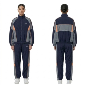 Women's Plus Size Windbreaker Tracksuit - Zip-Up <b>Jogging</b> Suit for Gym, Custom Printed - Product Image 1