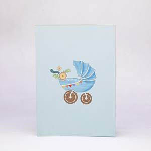 Carte pop-up 3D bébé grue, thème bébé, carte de vœux faite à la main, cartes pop-up 3D pour bébé, cartes 3D, artisanat en papier, cadeau spécial - Product Image 3