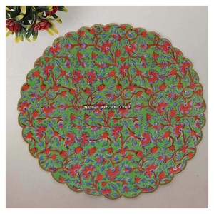 Handmade Printed Modern <b>Round</b> <b>Table</b> Napkin 100% Cotton Unique Design for Airplane, Hotels and Home Use EN089 - Product Image 1