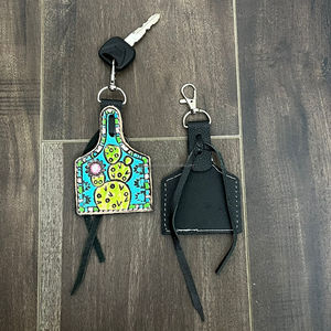 Nuevo Llavero de Cuero con Diseño Western, Hecho a Mano, con Girasol y Cactus Pintados a Mano, Duradero, para Bolsos, Llaves y Regalos - Product Image 6