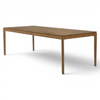 Table à manger rectangulaire en teck massif, style minimaliste moderne, luxe, noyer foncé, pour 6 à 8 personnes, meubles pour maison et villa