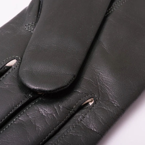 Guantes de piel de oveja verde oscuro para mujer Ikhlas Sports, suaves, cálidos, forrados, elegantes, con botón en la muñeca, para invierno, con detección de agujas y pantalla táctil - Product Image 5