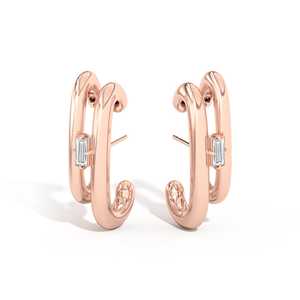 Diamond Geometric Drop <b>Earring</b> Custom 10K 14k 18k Solid <b>Gold</b> Baguette Lab Grown Modern Geometric Statement Long <b>Dangle</b> Wholesale - Product Image 5