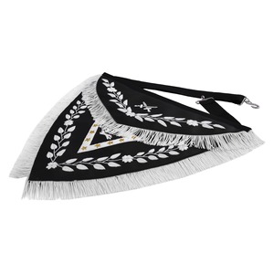 Delantal Masónico Past Master Blue Lodge, Calidad A, Bordado Blanco Plateado con Motivos Viticultores, Regalia Masónica, Delantal Ceremonial para Logia - Product Image 2