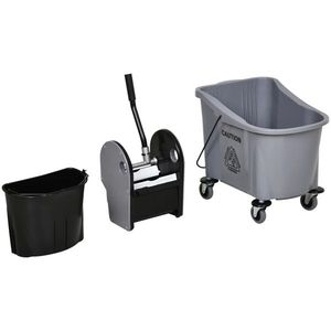 Grande Secchio Pieghevole Ecologico in Acciaio e PP con Ruote, Colorato per Uso Esterno, Secchio per Mop con Manico per Uso Domestico - Product Image 3