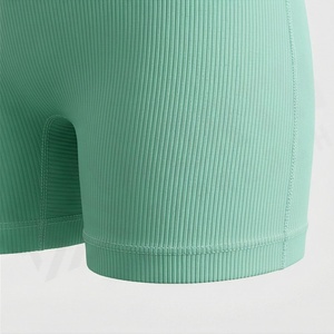 Womens V Neck Yoga <b>Jumpsuit</b> One Piece Sports Shorts Set Open Back Ribbed <b>Bodycon</b> Gym Fitness Tracksuit Workout Apparel - Product Image 6