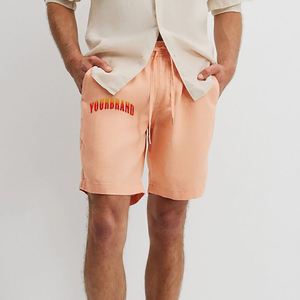 Pantalones Cortos de Algodón para Hombre, Estilo Vintage, con Efecto Desgastado por el Sol, Borde Crudo, Estampado Puff, Lavado Ácido - Product Image 5