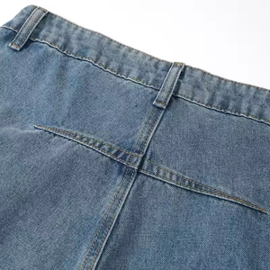 Jeans amples et décontractés pour hommes, personnalisés en usine, 100 % coton, noir délavé, coupe oversize - Product Image 6