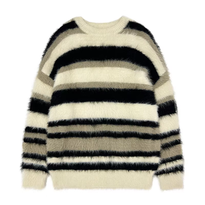 Suéter de mohair de alta calidad, jersey de invierno cálido, suéter de mohair colorido, suéter de mohair de punto jacquard afelpado. - Product Image 5