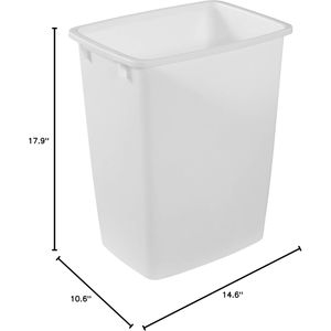 Cestino per Rifiuti da Cucina e Bagno Bianco da 9 Galloni - Product Image 4