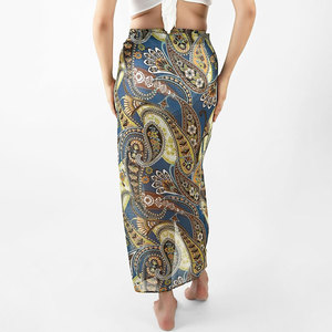 Women Beach Sarong Cover Up Lightweight Summer Wrap <b>Skirt</b> Tropical Printed Swimwear Beachwear Fashion - Product Image 2