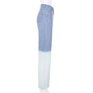 Jeans de Mujer de Corte Regular en Dos Colores Lisos, Pantalones Casuales de Mezclilla con Bolsillos Laterales, 100% Algodón, Rectos, Transpirables, Bordados - Product Image 4