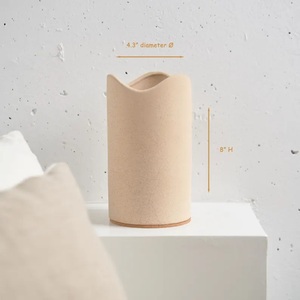 Natural Ceramic <b>Utensil</b> <b>Holder</b> Matte Finish Ergonomic Cut Edge Thick Build Heat Safe <b>Kitchen</b> Countertop Storage Organizer - Product Image 3
