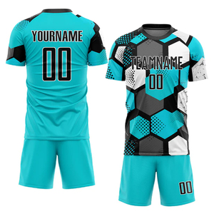 Ensemble de maillot de football rétro moderne personnalisé sublimé unisexe, respirant, séchage rapide, maille légère, 100% polyester 240GSM - Product Image 1