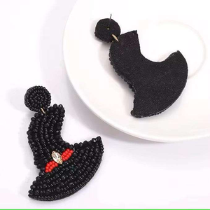 Customizable Design Seed Beads <b>Drop</b> Earrings needlework Festive Handcrafted Fashion Jewelry with Embroidery Logo Beadwork - Product Image 2