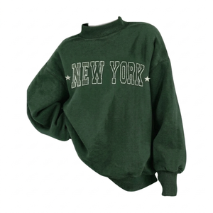 Pull-over pour femme, col montant, 100% coton, respirant, impression de logo personnalisée, streetwear, service OEM - Product Image 6