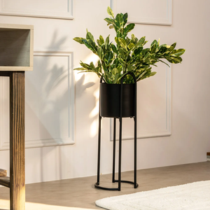 Pot de fleurs décoratif en métal, prix abordable, design créatif, moderne, simple, en métal noir, pour plantes d'intérieur et d'extérieur - Product Image 5