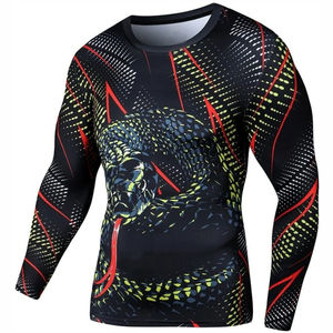 Vêtement de compression respirant pour homme, imprimé numériquement par sublimation, rashguard de sport doux à manches longues, protection solaire UV - Product Image 2