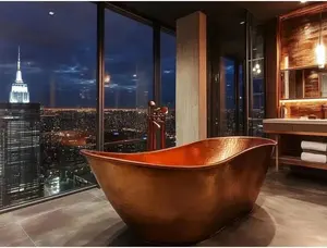 อ่างอาบน้ำทรงรีหรูหราทันสมัย ผลิตจากทองแดงคุณภาพสูง เป็นมิตรกับสิ่งแวดล้อม ขนาดสั่งทำได้ ราคาไม่แพง มีความต้องการสูง - Product Image 5